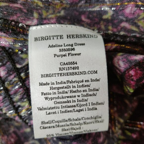 Birgitte Herskind Adeline Dress Size 8 Purple Floral Metallic Threading Accent - Picture 10 of 11